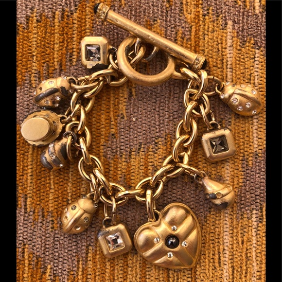 Roxanne Assoulin Vintage Gold Charm Bracelet - Picture 1 of 8
